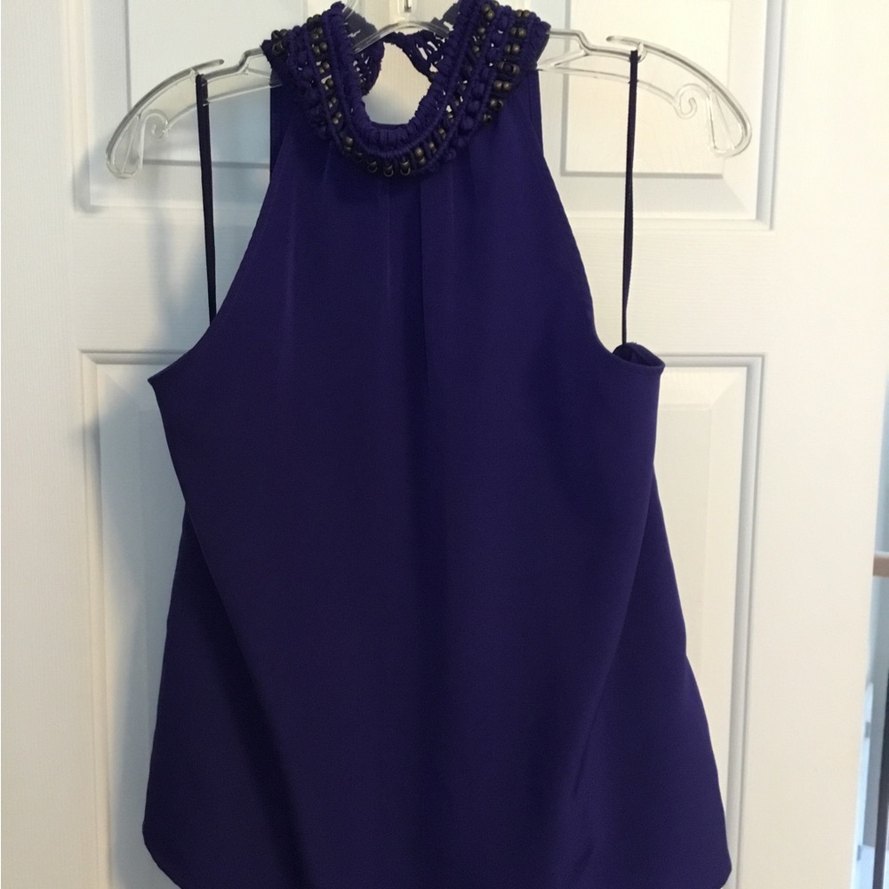 Embellished Halter Neck Women's Top - Purple